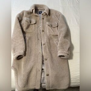 GAP long brown beige Sherpa coat